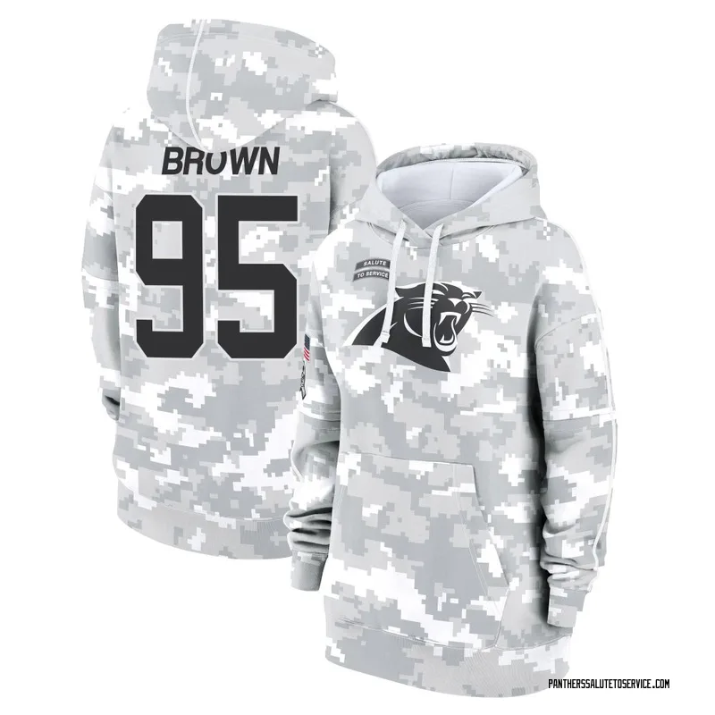 Women's Derrick Brown Carolina Panthers Camo Arctic 2024 Salute to Service Club Fleece Pullover Hoodie