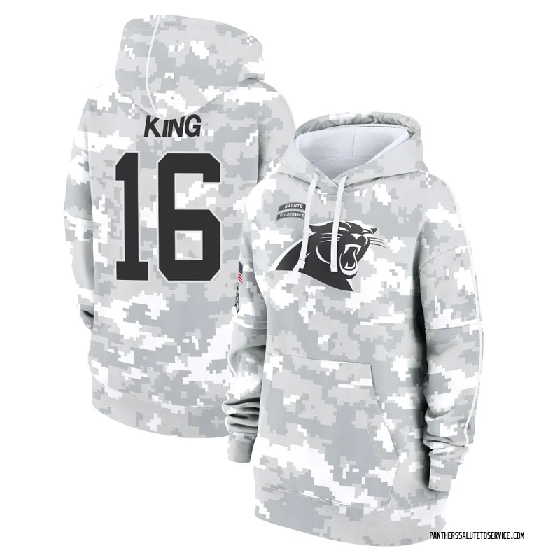 Women's Haynes King Carolina Panthers Camo Arctic 2024 Salute to Service Club Fleece Pullover Hoodie