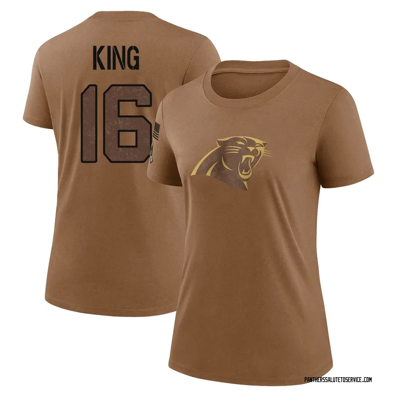 Women's Haynes King Carolina Panthers Legend Brown 2023 Salute To Service Performance T-Shirt
