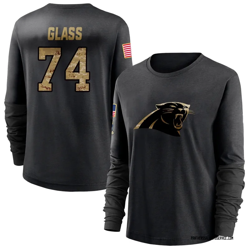Women's Isaia Glass Carolina Panthers Black 2020 Salute To Service Sideline Performance Long Sleeve T-Shirt