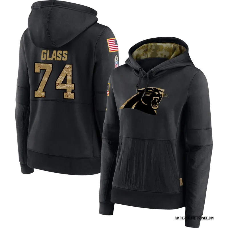 Women's Isaia Glass Carolina Panthers Black 2020 Salute to Service Sideline Performance Pullover Hoodie