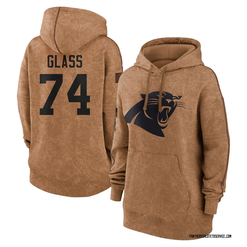 Women's Isaia Glass Carolina Panthers Brown 2023 Salute To Service Pullover Hoodie