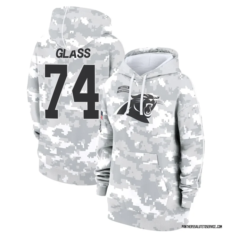 Women's Isaia Glass Carolina Panthers Camo Arctic 2024 Salute to Service Club Fleece Pullover Hoodie