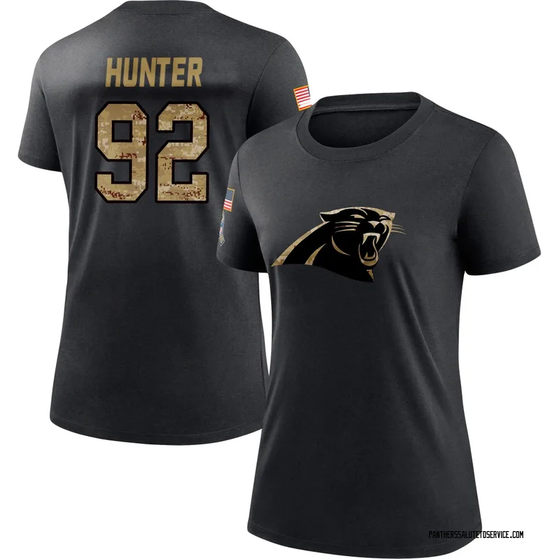 Women's Lee Hunter Carolina Panthers Black 2020 Salute To Service Performance T-Shirt