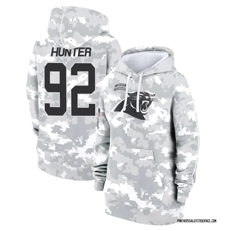 Women's Lee Hunter Carolina Panthers Camo Arctic 2024 Salute to Service Club Fleece Pullover Hoodie