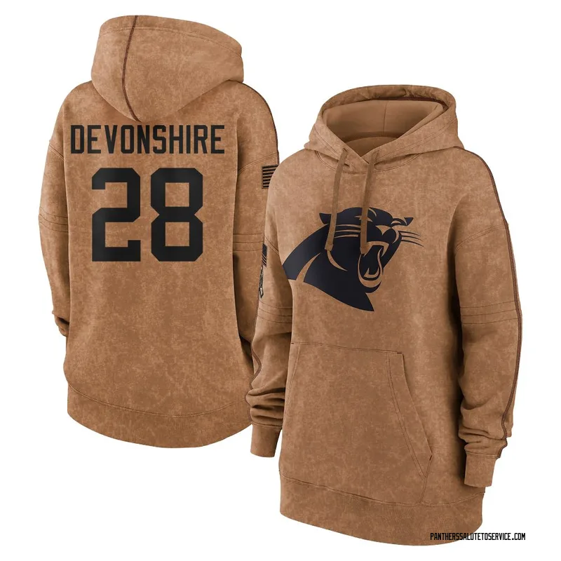 Women's M.J. Devonshire Carolina Panthers Brown 2023 Salute To Service Pullover Hoodie
