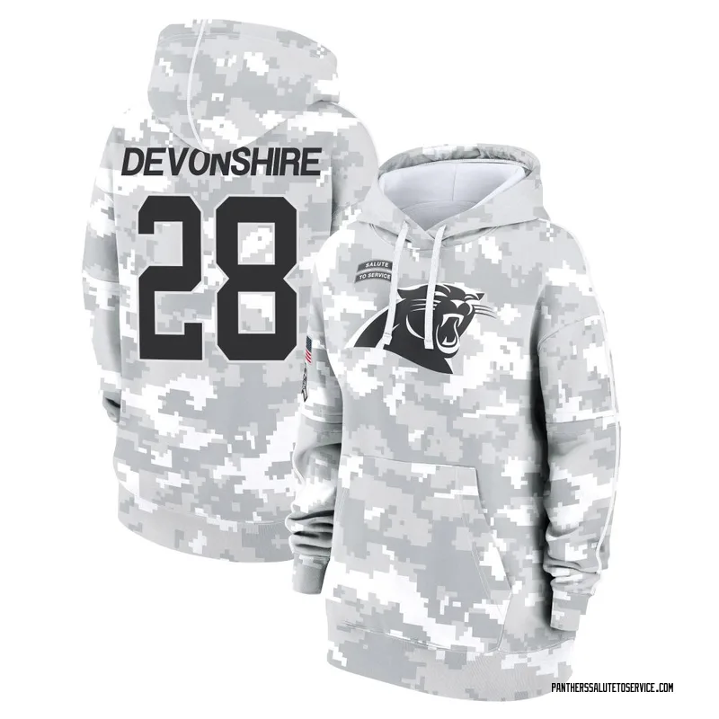 Women's M.J. Devonshire Carolina Panthers Camo Arctic 2024 Salute to Service Club Fleece Pullover Hoodie