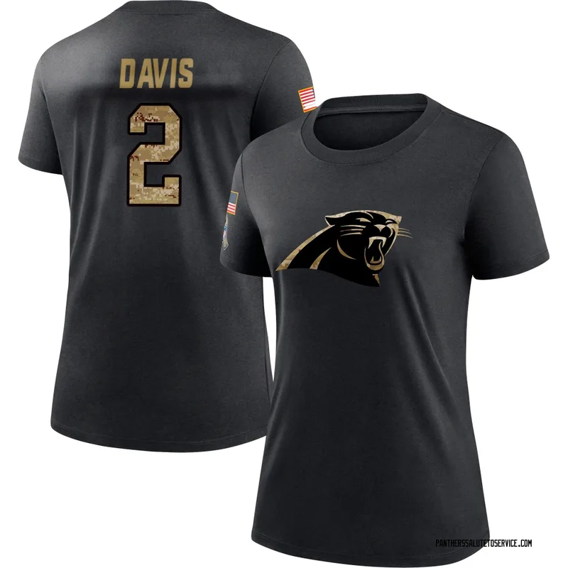 Women's Miles Davis Carolina Panthers Black 2020 Salute To Service Performance T-Shirt