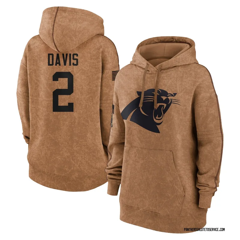 Women's Miles Davis Carolina Panthers Brown 2023 Salute To Service Pullover Hoodie