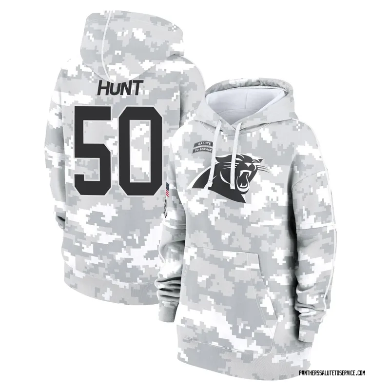 Women's Robert Hunt Carolina Panthers Camo Arctic 2024 Salute to Service Club Fleece Pullover Hoodie