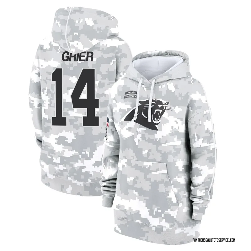 Women's Will Grier Carolina Panthers Camo Arctic 2024 Salute to Service Club Fleece Pullover Hoodie