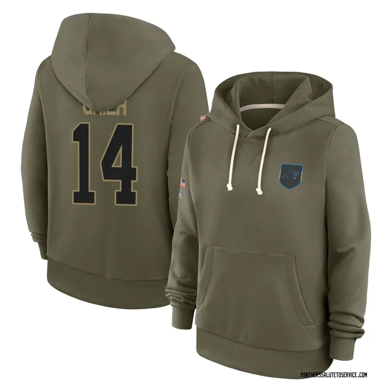 Women's Will Grier Carolina Panthers Olive 2025 Salute to Service Hoodie