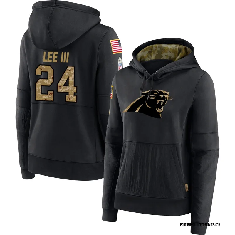 Women's Will Lee III Carolina Panthers Black 2020 Salute to Service Sideline Performance Pullover Hoodie