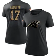Women's Xavier Legette Carolina Panthers Black 2020 Salute To Service Performance T-Shirt
