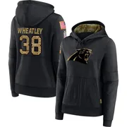 Women's Zakee Wheatley Carolina Panthers Black 2020 Salute to Service Sideline Performance Pullover Hoodie