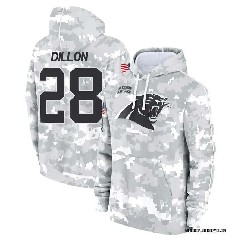 Youth AJ Dillon Carolina Panthers Camo Arctic 2024 Salute to Service Club Fleece Pullover Hoodie