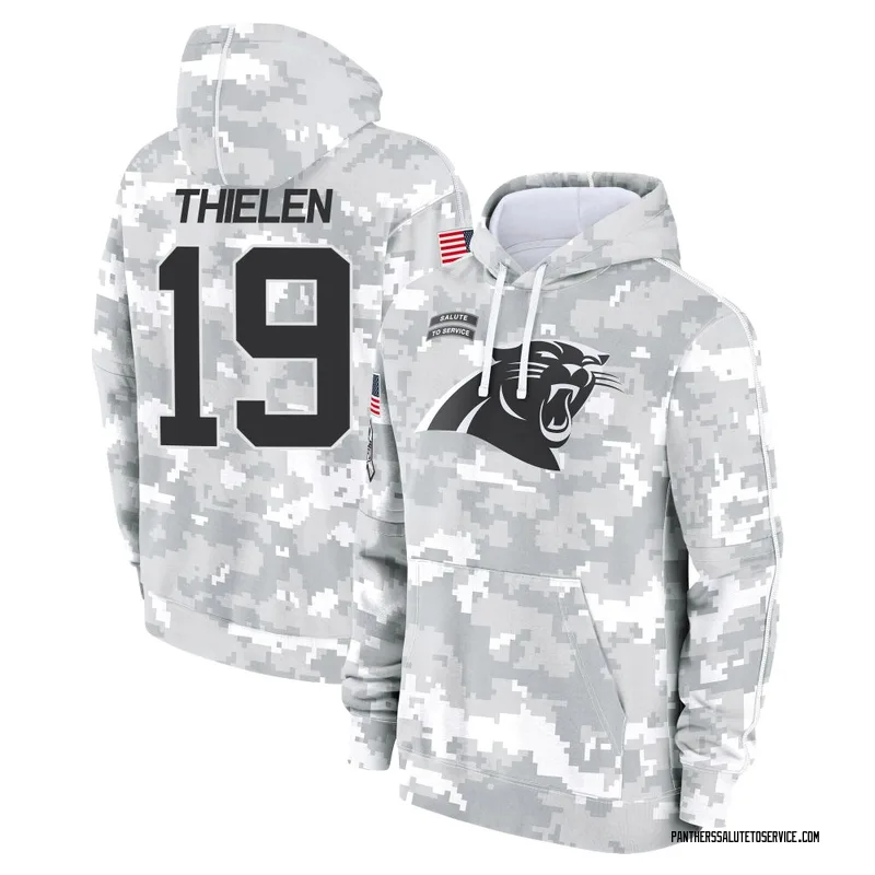 Youth Adam Thielen Carolina Panthers Camo Arctic 2024 Salute to Service Club Fleece Pullover Hoodie
