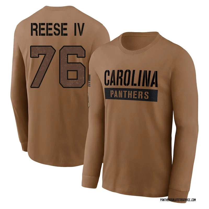Youth Albert Reese IV Carolina Panthers Brown 2023 Salute To Service Long Sleeve T-Shirt