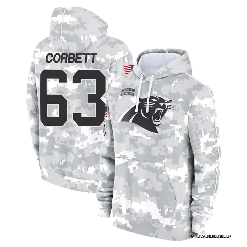 Youth Austin Corbett Carolina Panthers Camo Arctic 2024 Salute to Service Club Fleece Pullover Hoodie