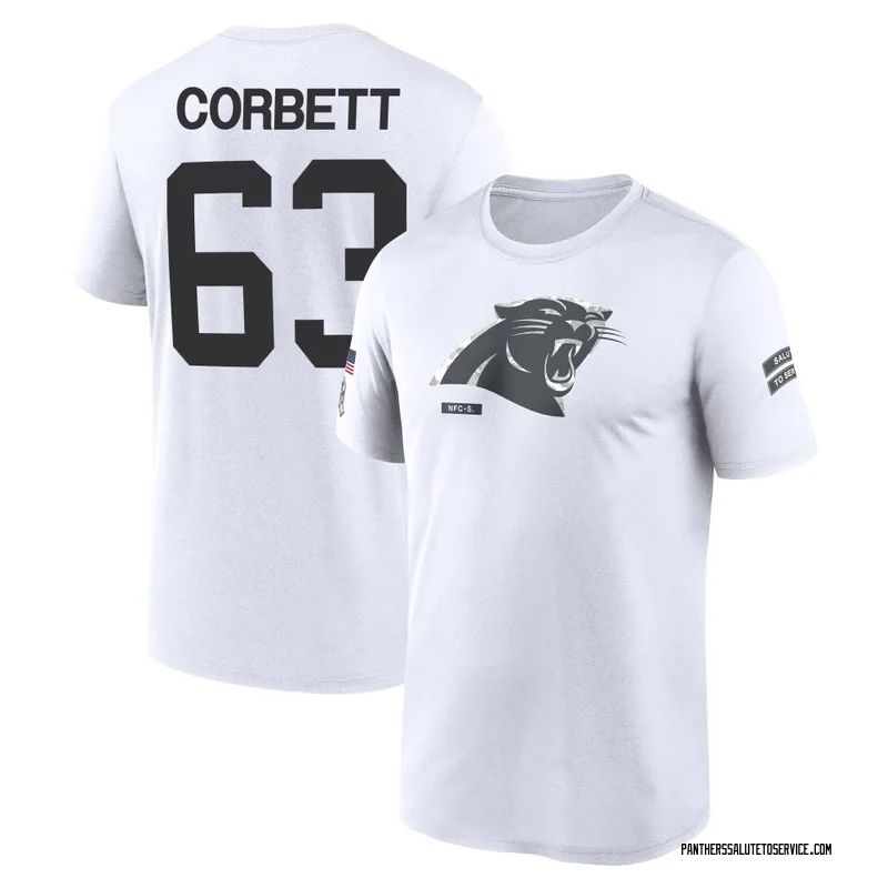 Youth Austin Corbett Carolina Panthers Legend White 2024 Salute to Service Performance T-Shirt