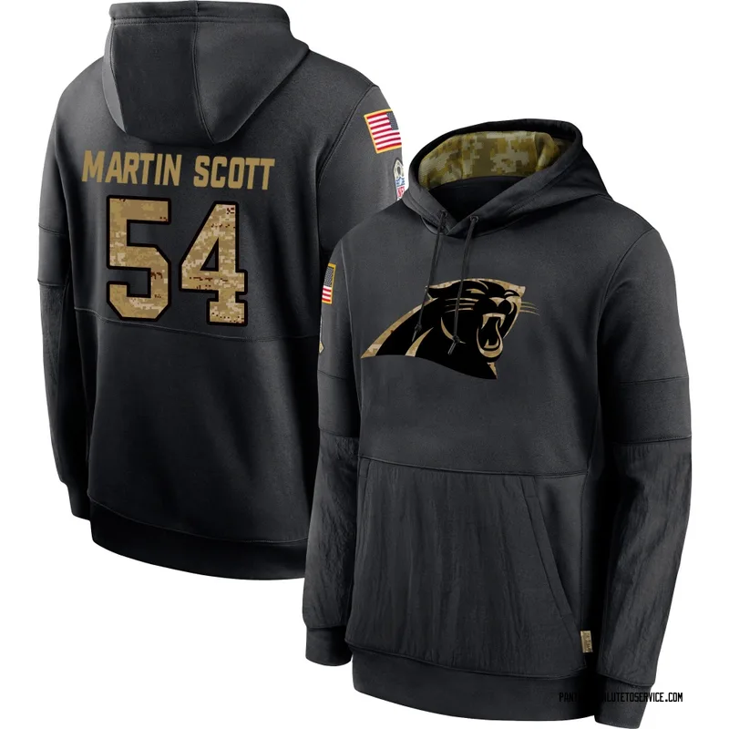 Youth Bam Martin-Scott Carolina Panthers Black 2020 Salute to Service Sideline Performance Pullover Hoodie