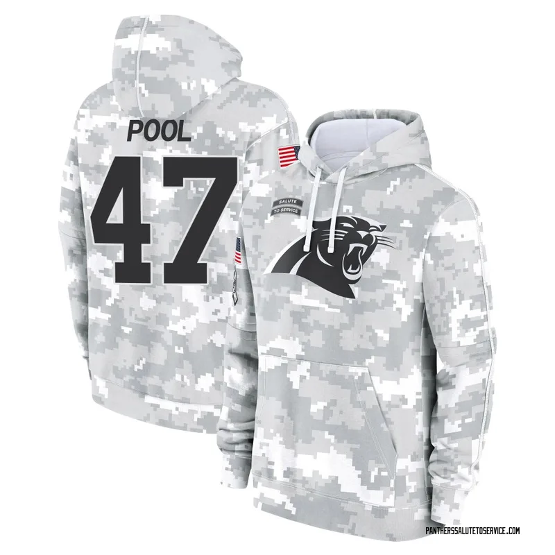 Youth Bumper Pool Carolina Panthers Camo Arctic 2024 Salute to Service Club Fleece Pullover Hoodie