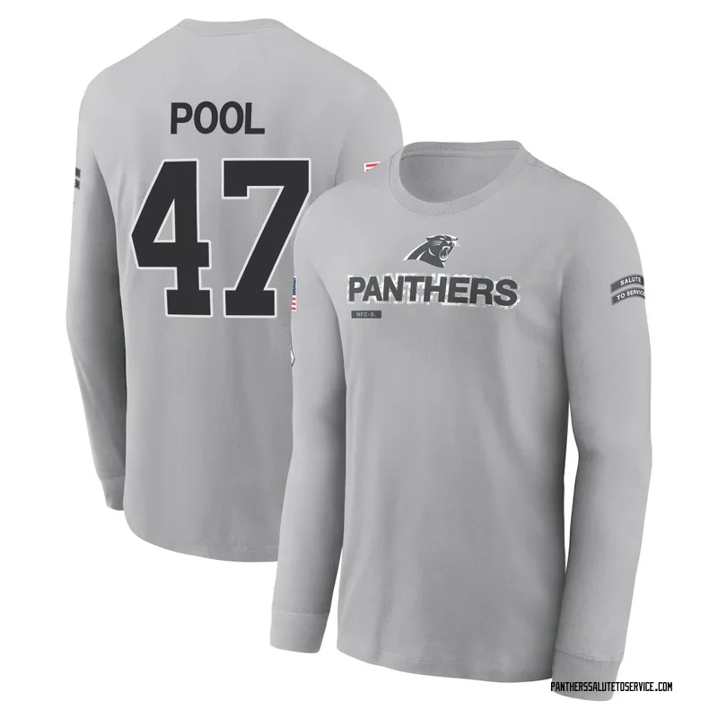Youth Bumper Pool Carolina Panthers Gray 2024 Salute to Service Long Sleeve T-Shirt