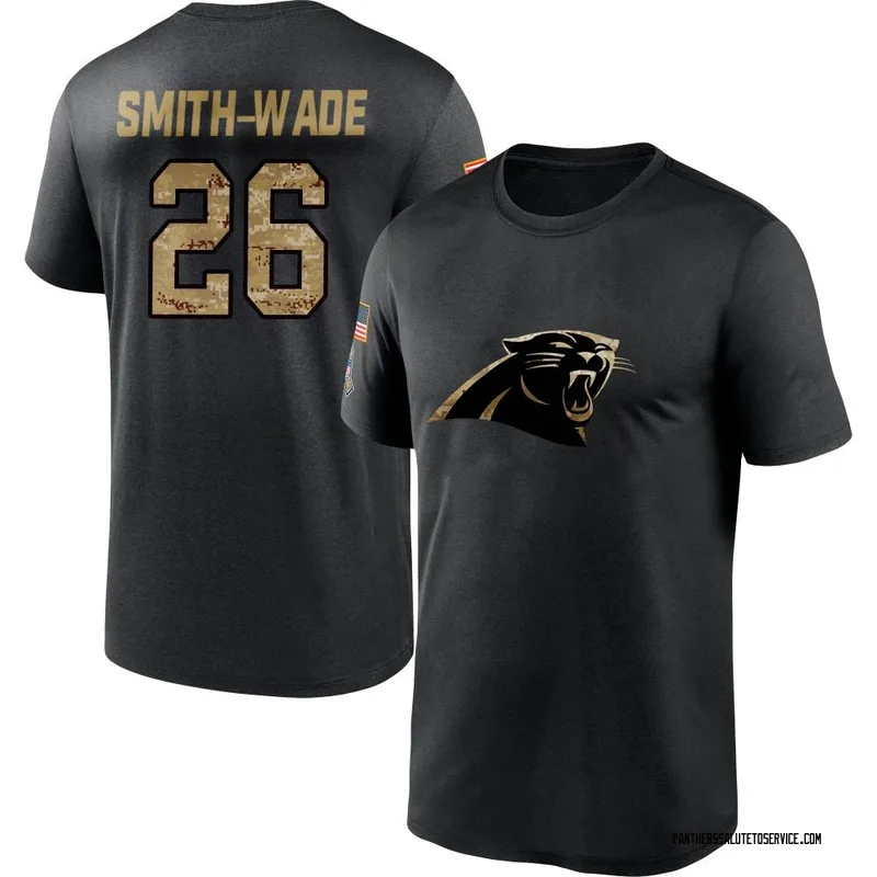 Youth Chau Smith-Wade Carolina Panthers Black 2020 Salute To Service Performance T-Shirt