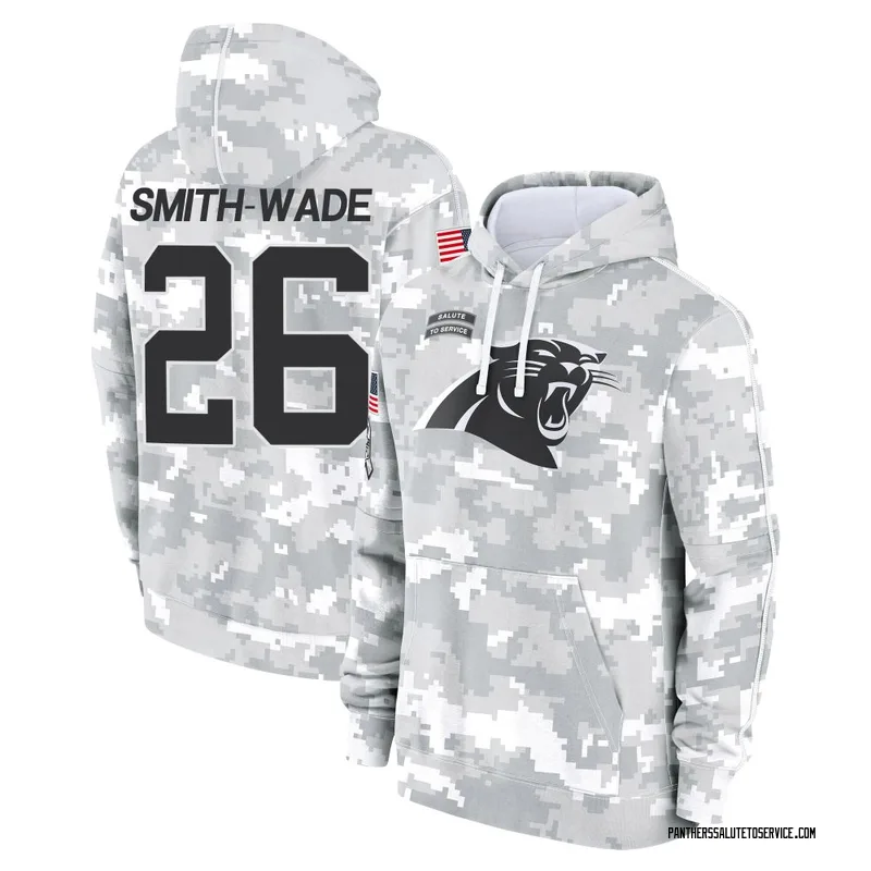 Youth Chau Smith-Wade Carolina Panthers Camo Arctic 2024 Salute to Service Club Fleece Pullover Hoodie