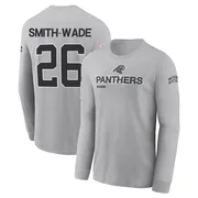 Youth Chau Smith-Wade Carolina Panthers Gray 2024 Salute to Service Long Sleeve T-Shirt