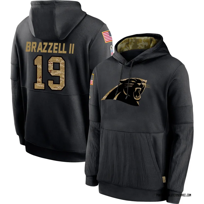 Youth Chris Brazzell II Carolina Panthers Black 2020 Salute to Service Sideline Performance Pullover Hoodie