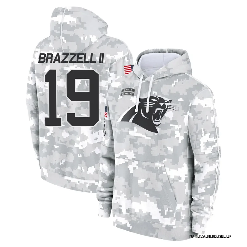 Youth Chris Brazzell II Carolina Panthers Camo Arctic 2024 Salute to Service Club Fleece Pullover Hoodie
