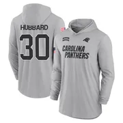 Youth Chuba Hubbard Carolina Panthers Gray 2024 Salute to Service Lightweight Performance Long Sleeve Hooded T-Shirt