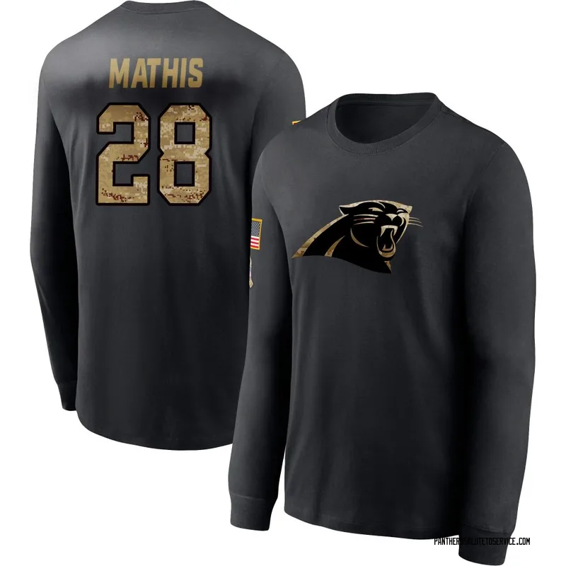 Youth Damarri Mathis Carolina Panthers Black 2020 Salute To Service Sideline Performance Long Sleeve T-Shirt