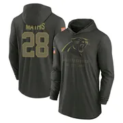 Youth Damarri Mathis Carolina Panthers Green Forest/ 2025 Salute to Service Sideline Lightweight Hooded Pullover Long Sleeve T-S