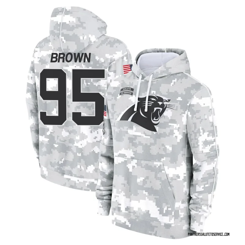 Youth Derrick Brown Carolina Panthers Camo Arctic 2024 Salute to Service Club Fleece Pullover Hoodie