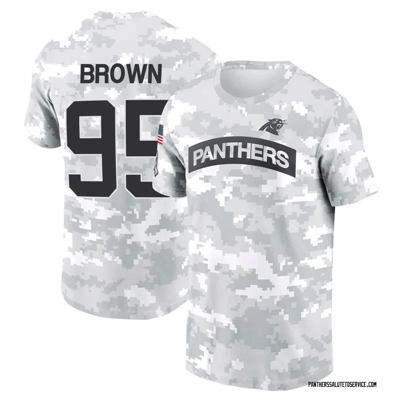 Youth Derrick Brown Carolina Panthers Camo Arctic 2024 Salute to Service Performance T-Shirt