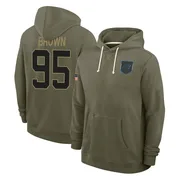 Youth Derrick Brown Carolina Panthers Olive 2025 Salute to Service Hoodie