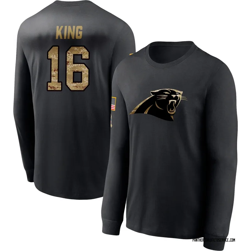 Youth Haynes King Carolina Panthers Black 2020 Salute To Service Sideline Performance Long Sleeve T-Shirt