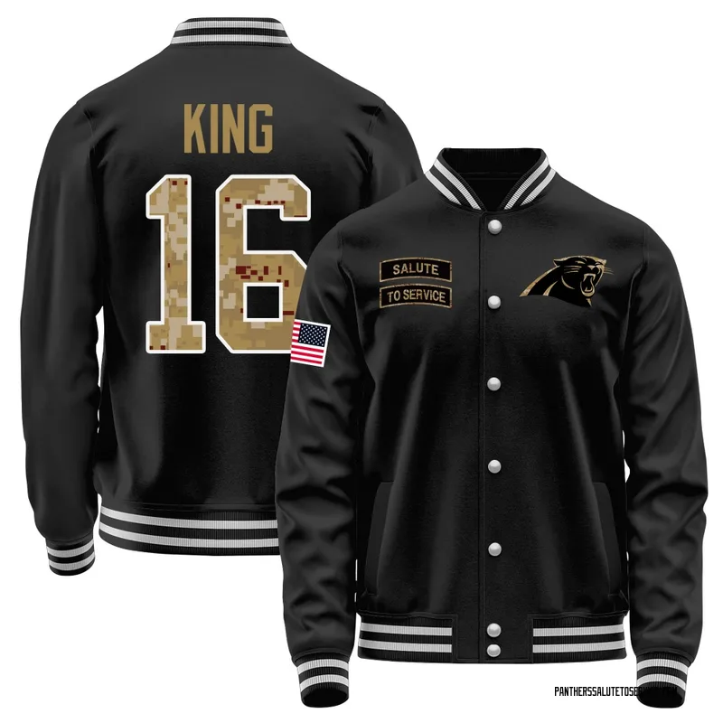 Youth Haynes King Carolina Panthers Black Salute to Service Sideline Performance Jacket