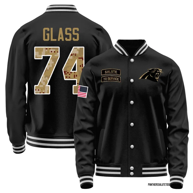 Youth Isaia Glass Carolina Panthers Black Salute to Service Sideline Performance Jacket