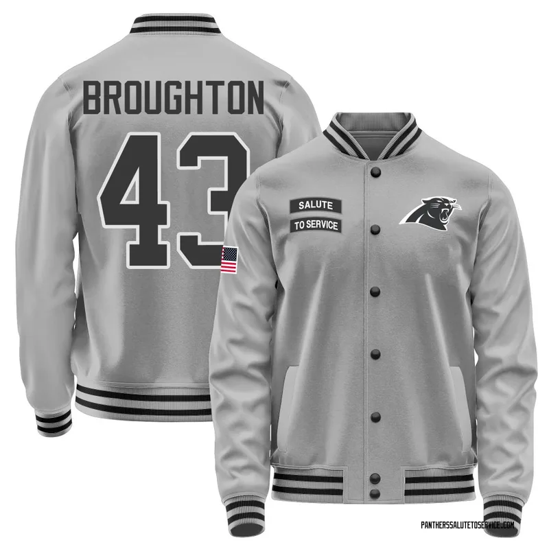 Youth JaTravis Broughton Carolina Panthers Gray Salute to Service Performance Jacket