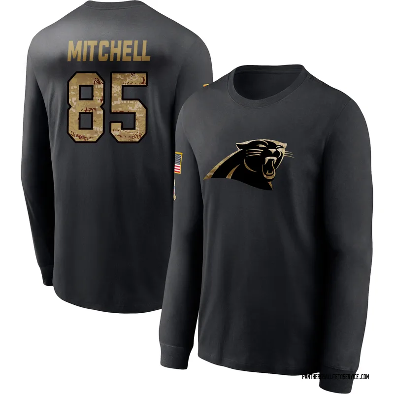 Youth James Mitchell Carolina Panthers Black 2020 Salute To Service Sideline Performance Long Sleeve T-Shirt