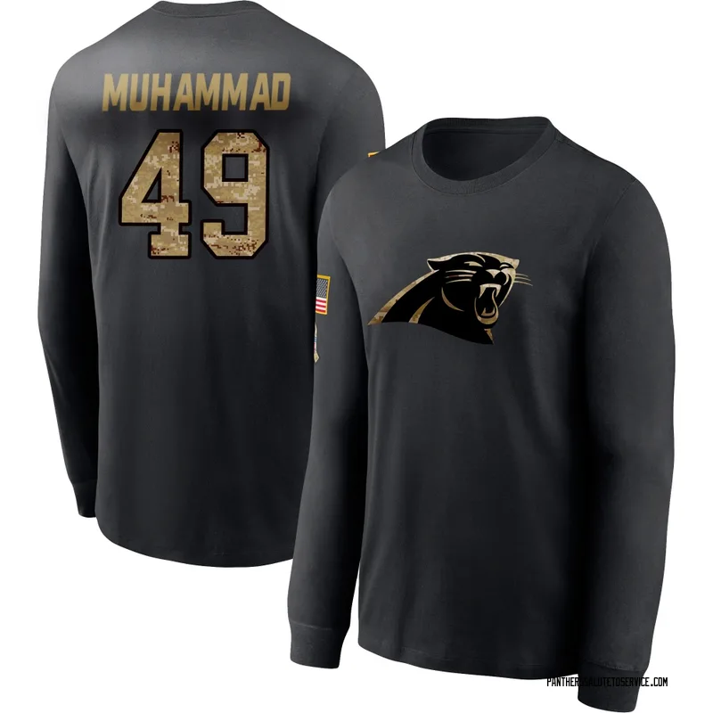 Youth Jamil Muhammad Carolina Panthers Black 2020 Salute To Service Sideline Performance Long Sleeve T-Shirt