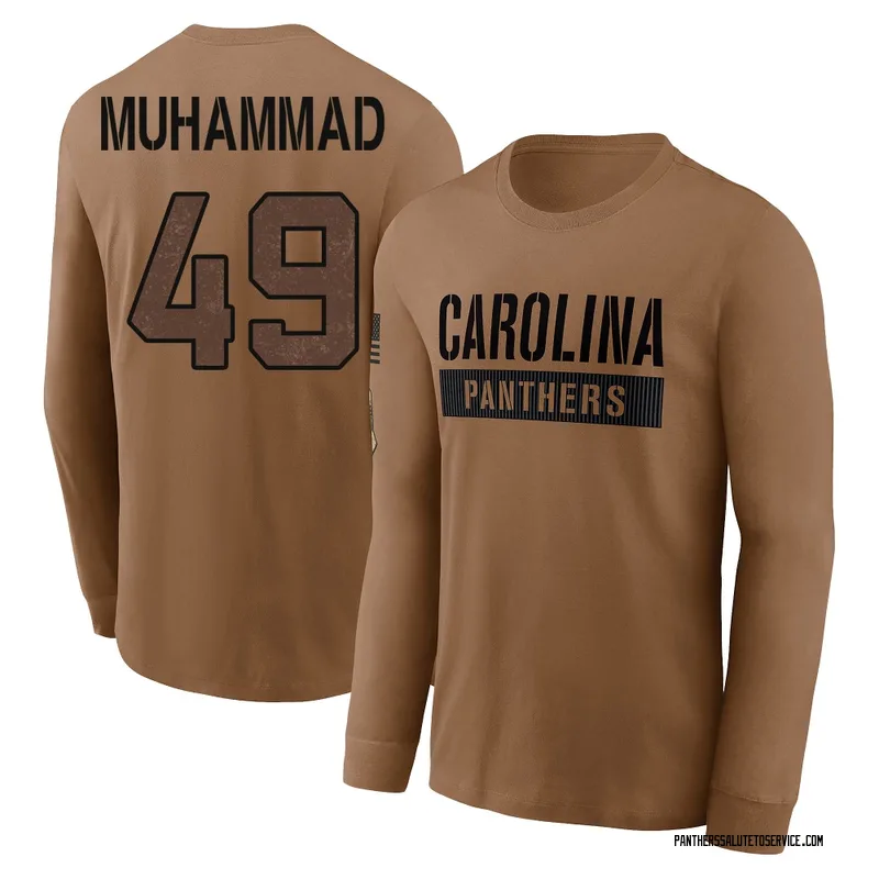 Youth Jamil Muhammad Carolina Panthers Brown 2023 Salute To Service Long Sleeve T-Shirt