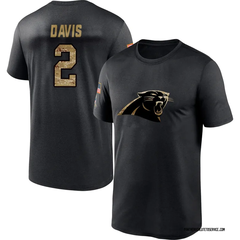 Youth Miles Davis Carolina Panthers Black 2020 Salute To Service Performance T-Shirt