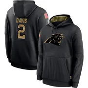 Youth Miles Davis Carolina Panthers Black 2020 Salute to Service Sideline Performance Pullover Hoodie