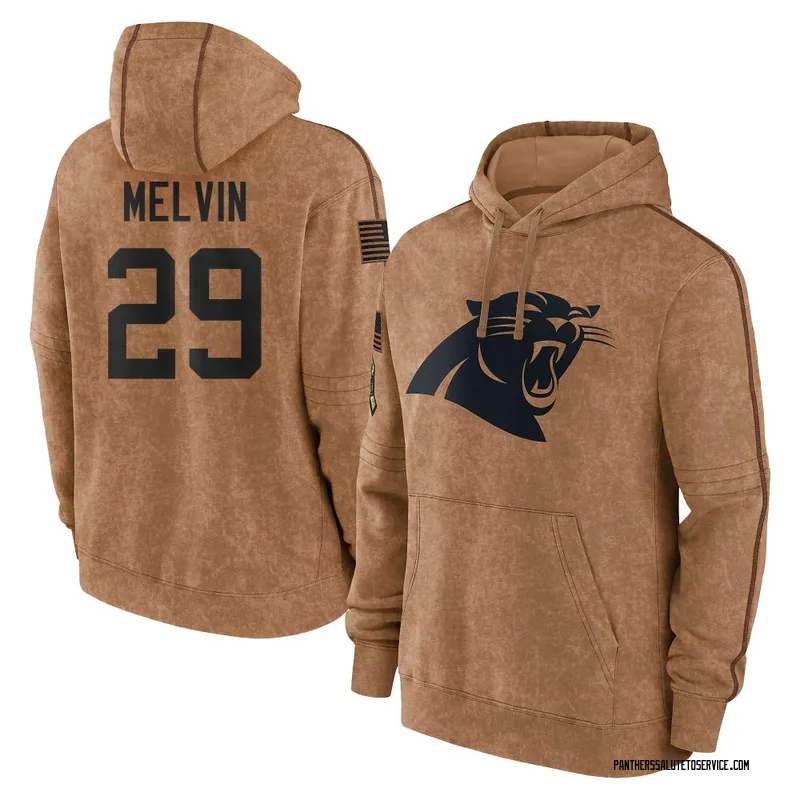 Youth Rashaan Melvin Carolina Panthers Brown 2023 Salute To Service Club Pullover Hoodie