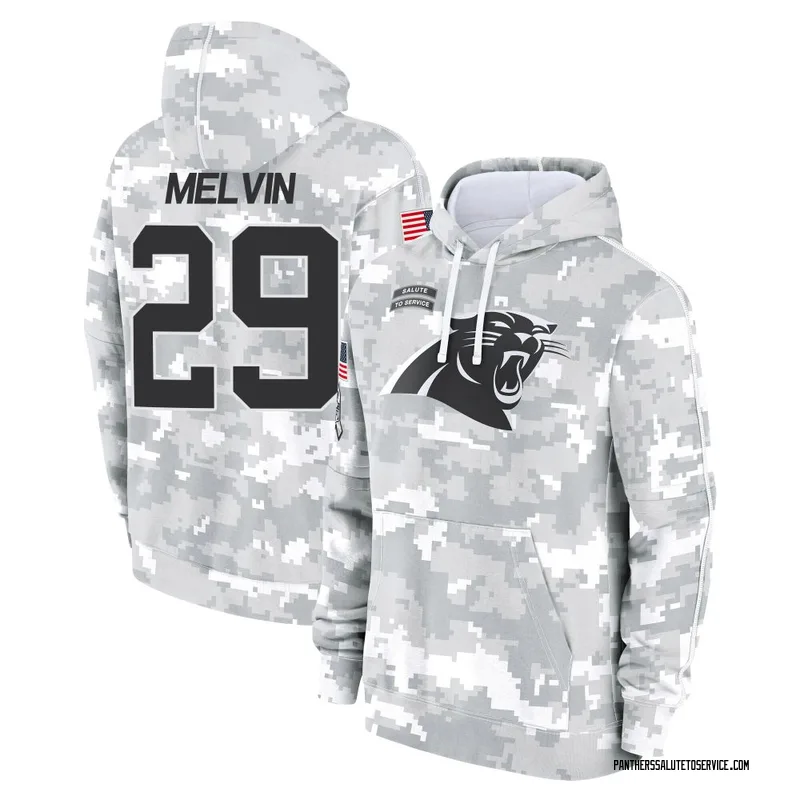 Youth Rashaan Melvin Carolina Panthers Camo Arctic 2024 Salute to Service Club Fleece Pullover Hoodie