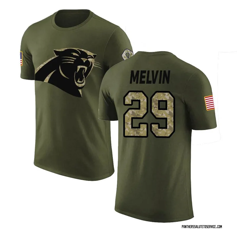 Youth Rashaan Melvin Carolina Panthers Legend Olive Salute to Service T-Shirt